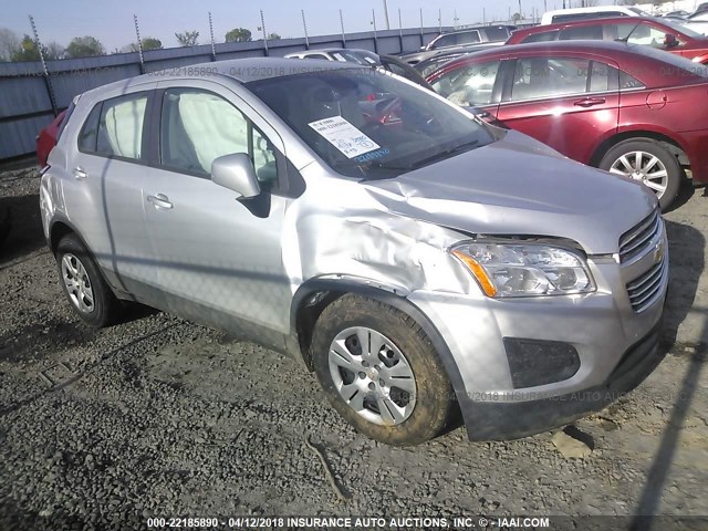 3GNCJKSB5FL244783 - 2015 CHEVROLET TRAX LS GRAY photo 1