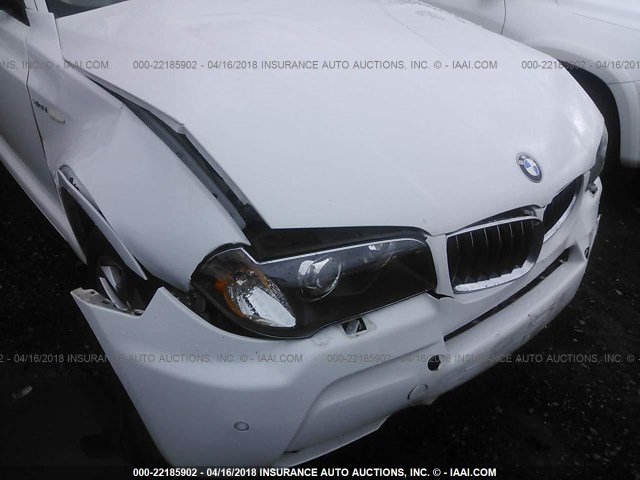 WBXPA93416WG83112 - 2006 BMW X3 3.0I WHITE photo 6