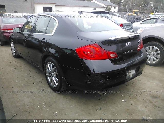 JNKBV61F38M268284 - 2008 INFINITI G35 BLACK photo 3