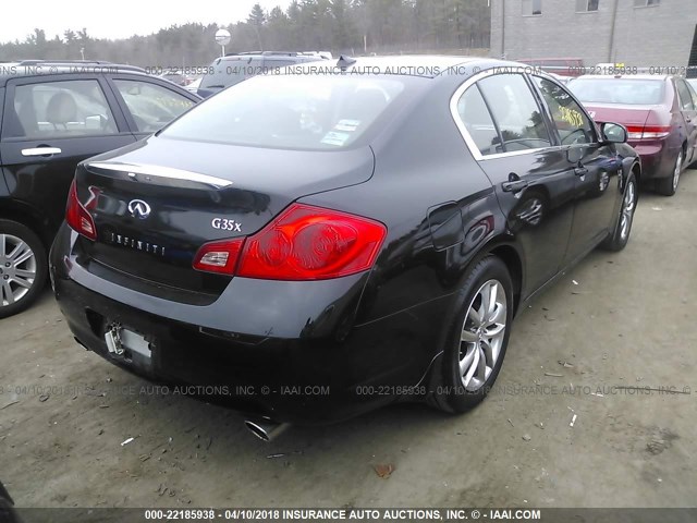 JNKBV61F38M268284 - 2008 INFINITI G35 BLACK photo 4