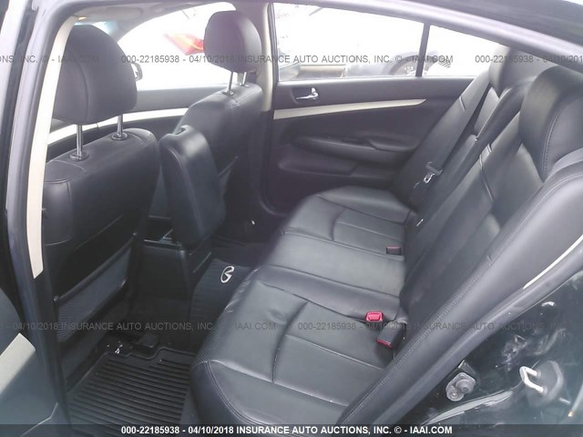 JNKBV61F38M268284 - 2008 INFINITI G35 BLACK photo 8