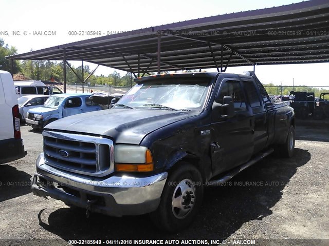 1FTWW32F11EA27014 - 2001 FORD F350 SUPER DUTY BLACK photo 2