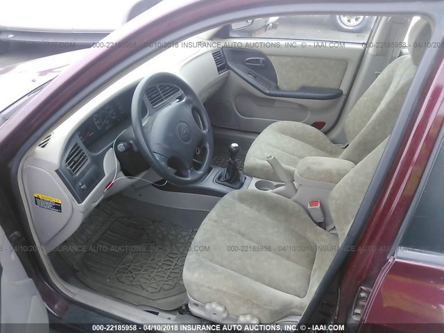 KMHDN45D11U217715 - 2001 HYUNDAI ELANTRA GLS/GT MAROON photo 5