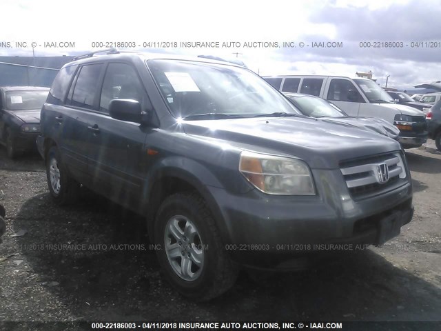 2HKYF18157H532975 - 2007 HONDA PILOT LX GRAY photo 1