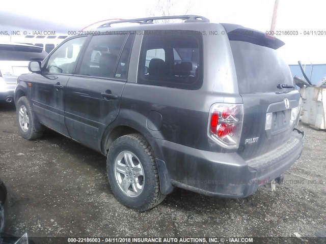 2HKYF18157H532975 - 2007 HONDA PILOT LX GRAY photo 3