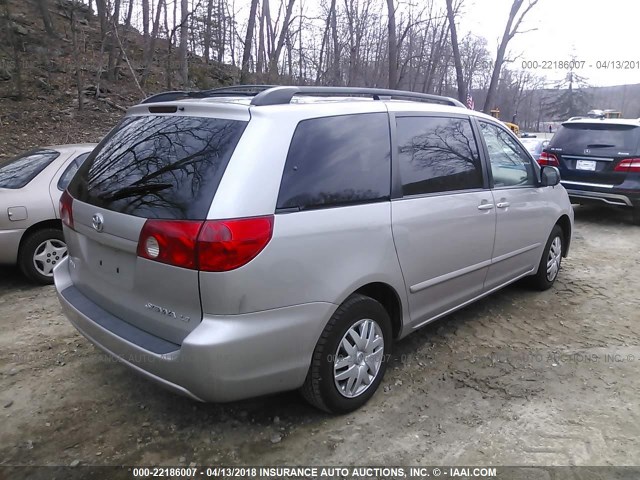 5TDZA23C86S412582 - 2006 TOYOTA SIENNA CE/LE SILVER photo 4