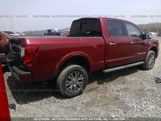 1N6BA1F41GN500166 - 2016 NISSAN TITAN XD SL/PRO-4X/PLAT RESERVE RED photo 4