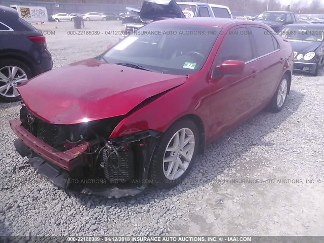3FAHP0JA2CR252963 - 2012 FORD FUSION SEL RED photo 2