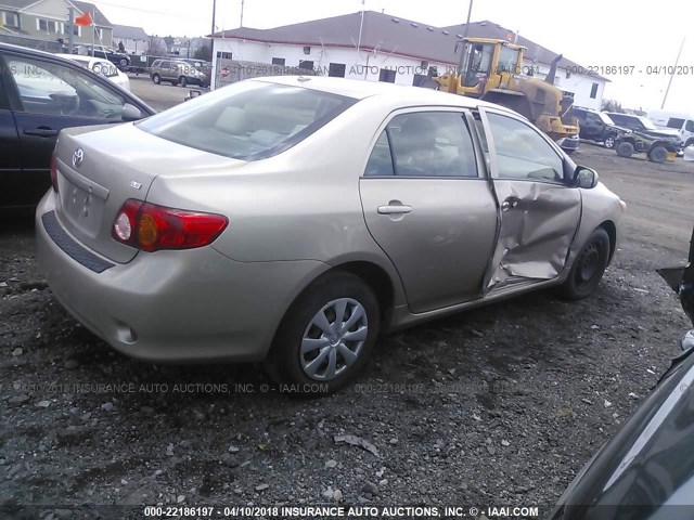 2T1BU40E29C021077 - 2009 TOYOTA COROLLA S/LE/XLE TAN photo 4