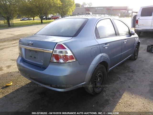 KL1TD56677B051334 - 2007 CHEVROLET AVEO LS BLUE photo 4