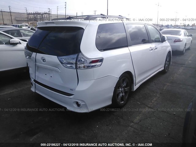 5TDXZ3DC4HS798019 - 2017 TOYOTA SIENNA SE WHITE photo 4