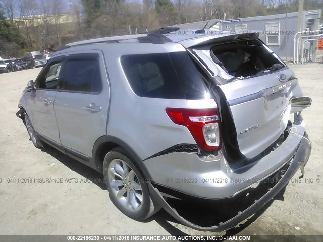 1FMHK7F86BGA91414 - 2011 FORD EXPLORER LIMITED 银色 照片 3