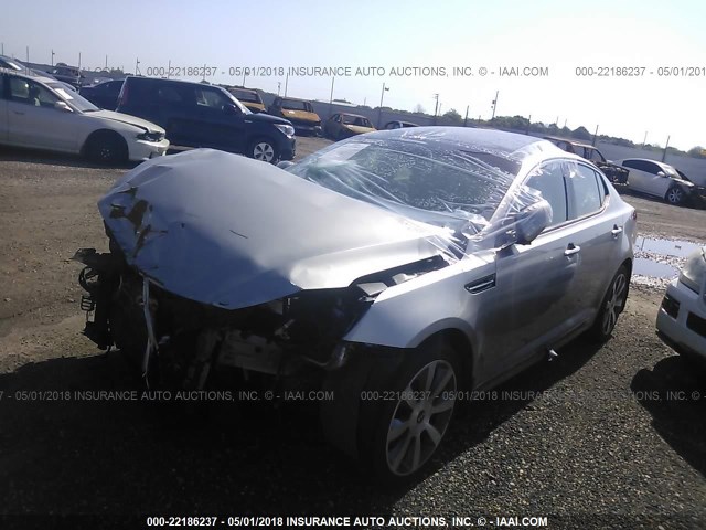 5XXGR4A6XDG182745 - 2013 KIA OPTIMA SX SILVER photo 2