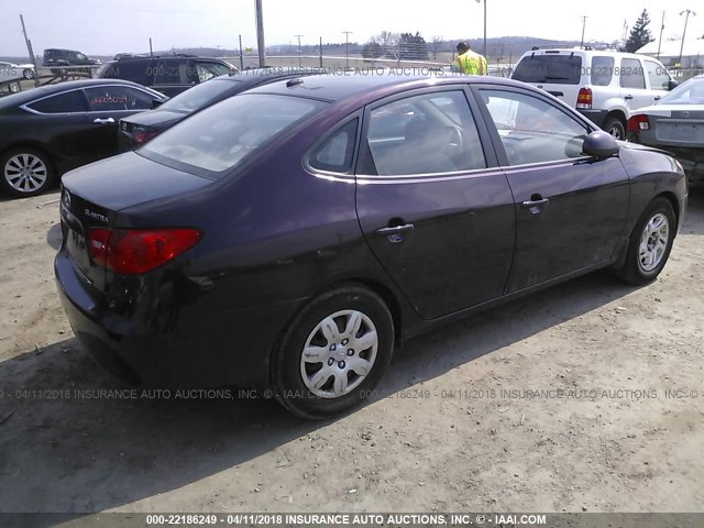 KMHDU46D38U317021 - 2008 HYUNDAI ELANTRA GLS/SE/LIMITED PURPLE photo 4