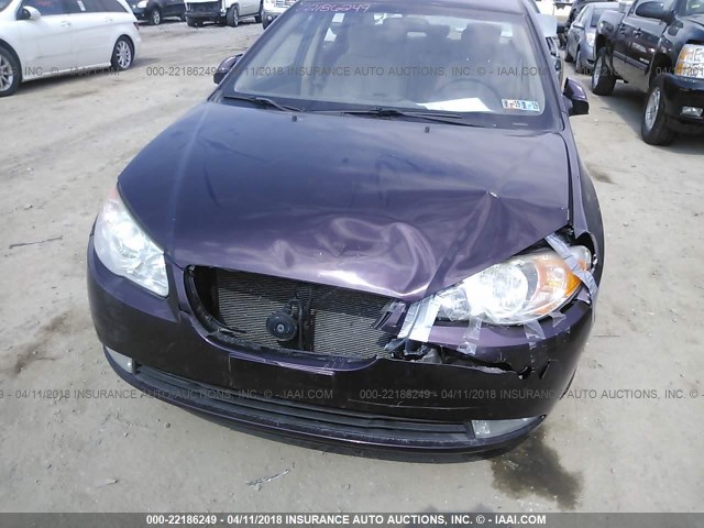 KMHDU46D38U317021 - 2008 HYUNDAI ELANTRA GLS/SE/LIMITED PURPLE photo 6