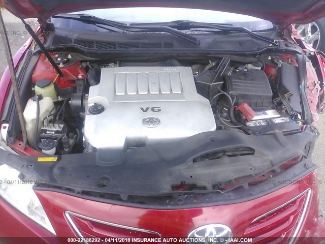 4T1BK46K37U016078 - 2007 TOYOTA CAMRY NEW GENERAT LE/XLE/SE RED photo 10