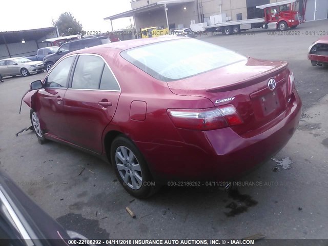 4T1BK46K37U016078 - 2007 TOYOTA CAMRY NEW GENERAT LE/XLE/SE RED photo 3