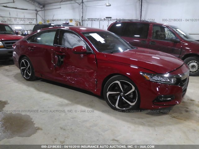 1HGCV1F32JA044973 - 2018 HONDA ACCORD SPORT 红色 照片 1