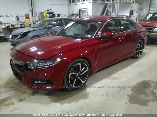 1HGCV1F32JA044973 - 2018 HONDA ACCORD SPORT 红色 照片 2