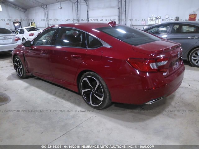 1HGCV1F32JA044973 - 2018 HONDA ACCORD SPORT 红色 照片 3
