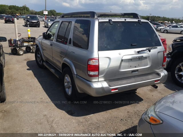 JN8DR09X63W710260 - 2003 NISSAN PATHFINDER LE/SE SILVER photo 3