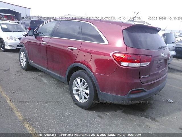 5XYPGDA5XHG271925 - 2017 KIA SORENTO LX/L RED photo 3