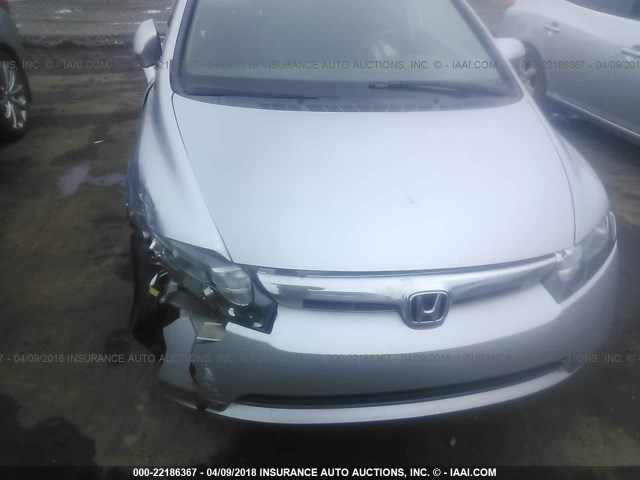 JHMFA36267S007405 - 2007 HONDA CIVIC HYBRID SILVER photo 6