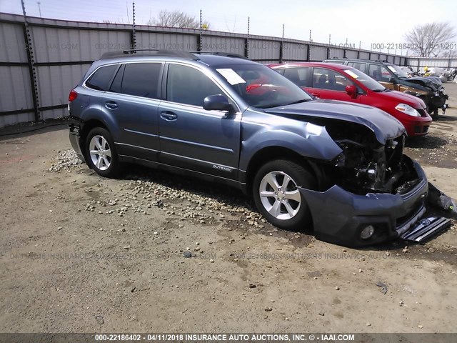 4S4BRCKC1D3308673 - 2013 SUBARU OUTBACK 2.5I LIMITED BLUE photo 1