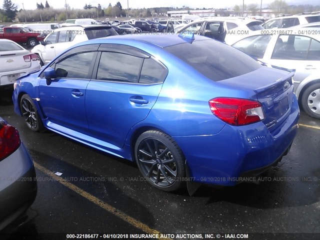 JF1VA1C64J8817912 - 2018 SUBARU WRX PREMIUM BLUE photo 3