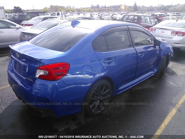 JF1VA1C64J8817912 - 2018 SUBARU WRX PREMIUM BLUE photo 4