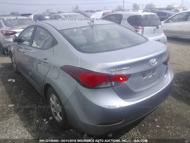 5NPDH4AE4FH549871 - 2015 HYUNDAI ELANTRA SE/SPORT/LIMITED SILVER photo 3