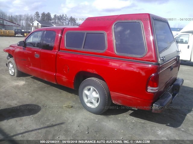 1B7GL22X5WS762555 - 1998 DODGE DAKOTA RED photo 3