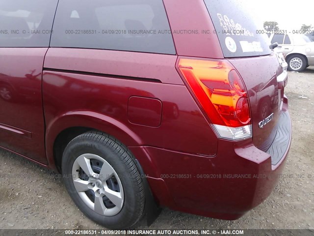 5N1BV28U27N129251 - 2007 NISSAN QUEST S/SE/SL RED photo 6