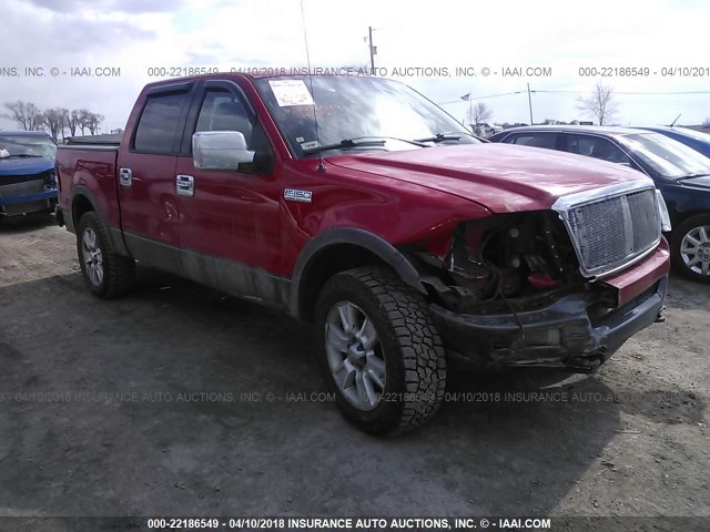 1FTPW14594KC31076 - 2004 FORD F150 SUPERCREW RED photo 1