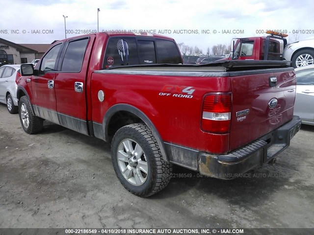 1FTPW14594KC31076 - 2004 FORD F150 SUPERCREW RED photo 3