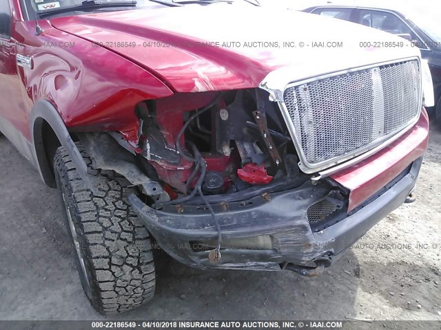 1FTPW14594KC31076 - 2004 FORD F150 SUPERCREW RED photo 6