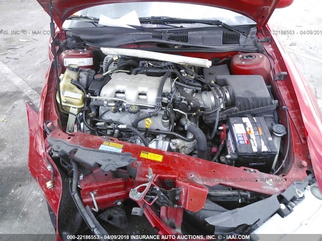 1G3NF52E51C188945 - 2001 OLDSMOBILE ALERO GLS 红色 照片 10