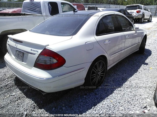 WDBUF87X18B237676 - 2008 MERCEDES-BENZ E 350 4MATIC WHITE photo 4