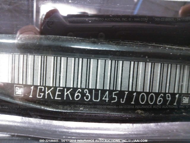 1GKEK63U45J100691 - 2005 GMC YUKON DENALI BLACK photo 9