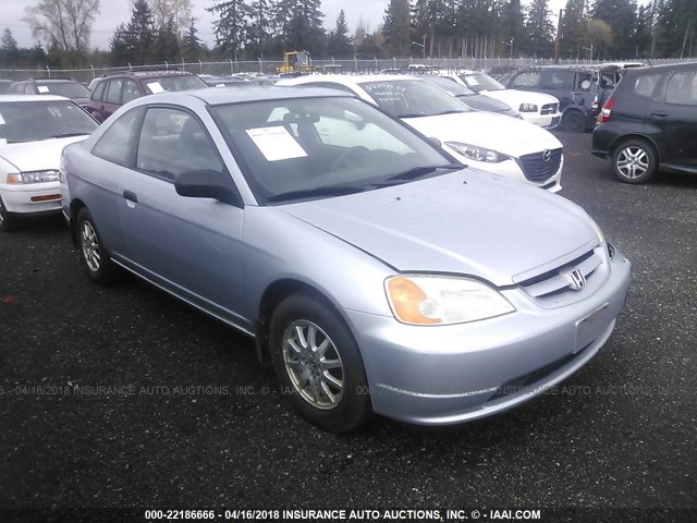 1HGEM21713L045714 - 2003 HONDA CIVIC HX SILVER photo 1