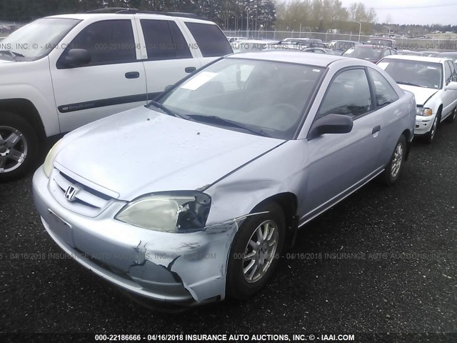 1HGEM21713L045714 - 2003 HONDA CIVIC HX SILVER photo 2