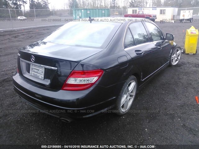 WDDGF56X38F097630 - 2008 MERCEDES-BENZ C 350 BLACK photo 4