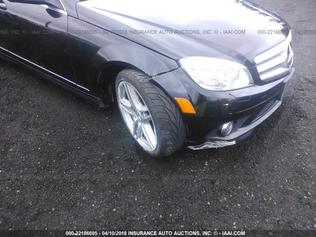 WDDGF56X38F097630 - 2008 MERCEDES-BENZ C 350 BLACK photo 6