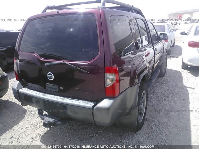 5N1MD28TX2C503550 - 2002 NISSAN XTERRA SE/SC MAROON photo 4