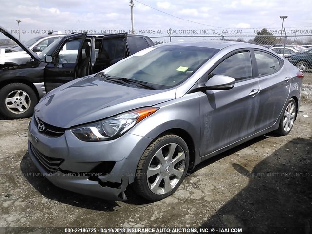 KMHDH4AE0DU671769 - 2013 HYUNDAI ELANTRA GLS/LIMITED SILVER photo 2