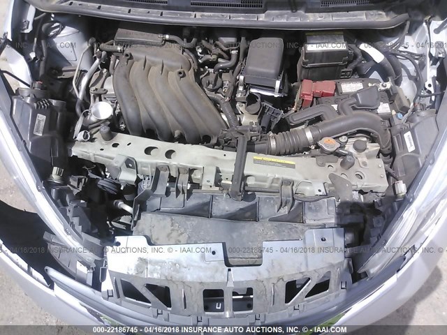 3N1CE2CPXFL409639 - 2015 NISSAN VERSA NOTE S/S PLUS/SV/SL/SR SILVER photo 10