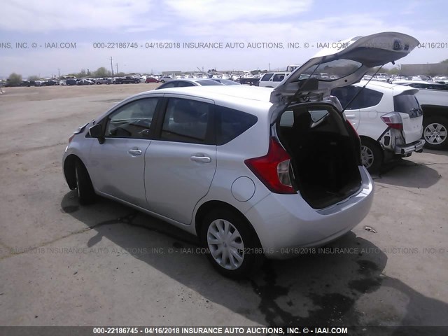 3N1CE2CPXFL409639 - 2015 NISSAN VERSA NOTE S/S PLUS/SV/SL/SR SILVER photo 3
