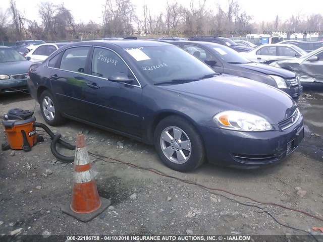 2G1WT58N981276703 - 2008 CHEVROLET IMPALA LT BLUE photo 1