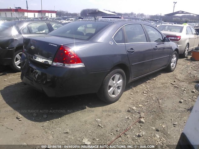 2G1WT58N981276703 - 2008 CHEVROLET IMPALA LT BLUE photo 4