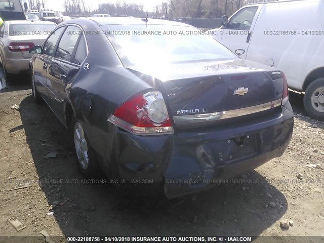 2G1WT58N981276703 - 2008 CHEVROLET IMPALA LT BLUE photo 6